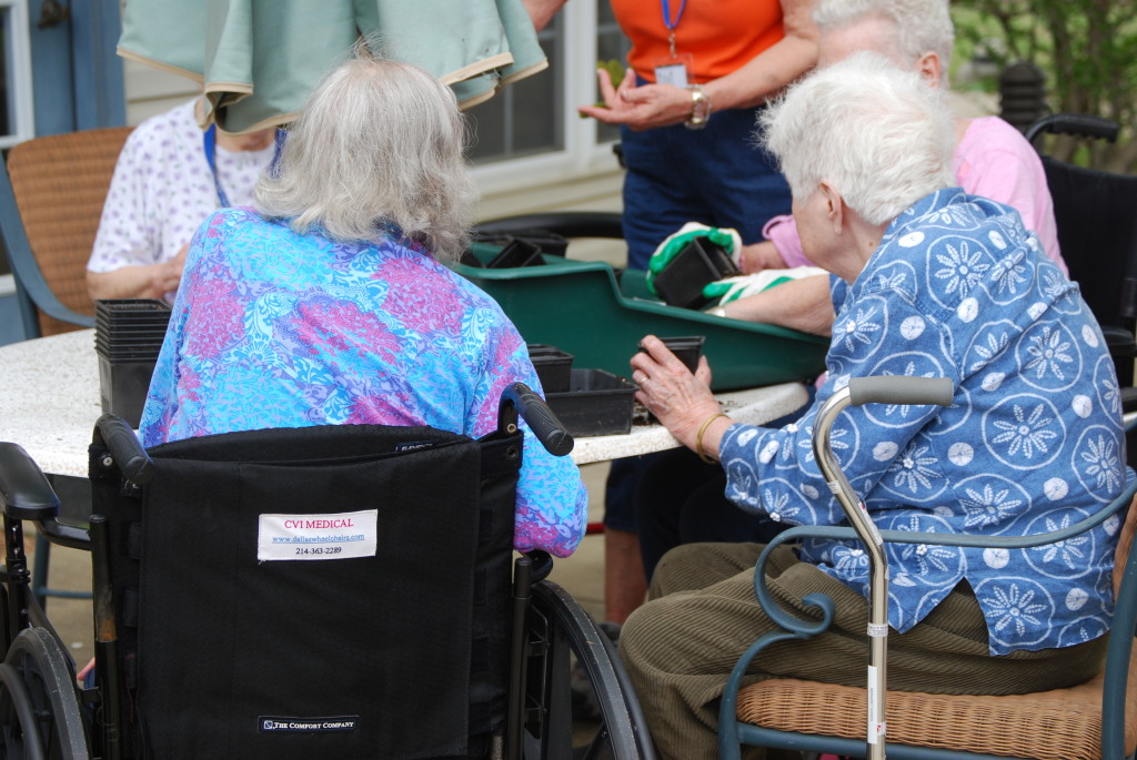 Therapeutic Horticulture - tips on engaging elder clients outdoors - sowing seed